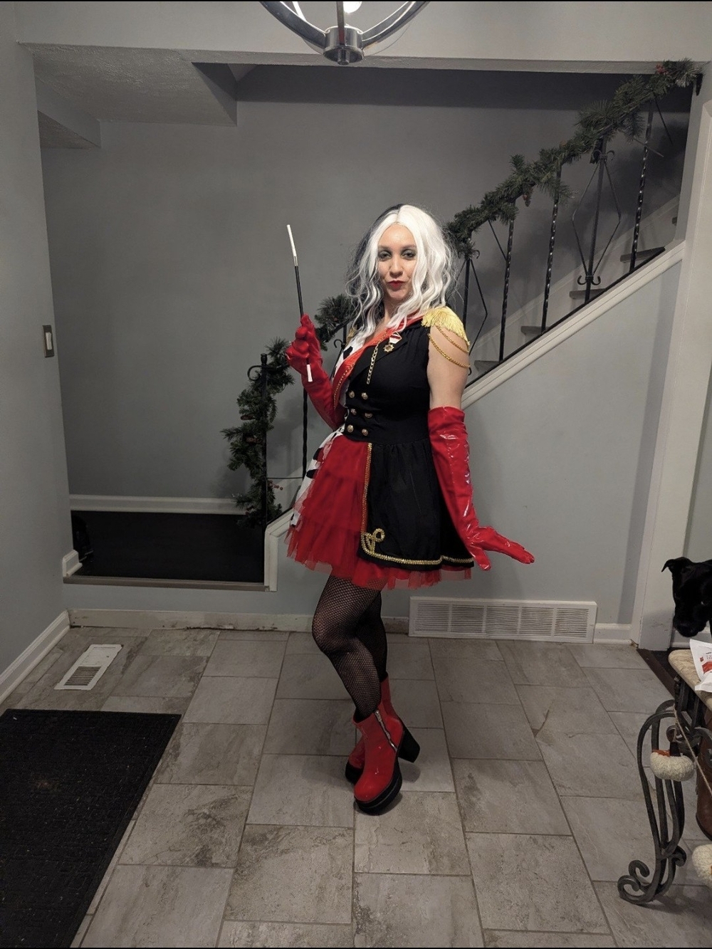Dolls Kill Black White and Red Cruella deville Costume Dress - Picture 5 of 5